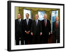 President-elect Barack Obama with All Living Presidents, January 7, 2009-null-Framed Photographic Print