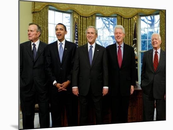 President-elect Barack Obama with All Living Presidents, January 7, 2009-null-Mounted Photographic Print