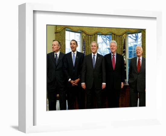 President-elect Barack Obama with All Living Presidents, January 7, 2009-null-Framed Photographic Print