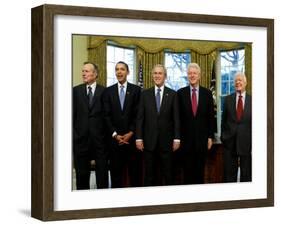 President-elect Barack Obama with All Living Presidents, January 7, 2009-null-Framed Photographic Print