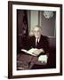 President Franklin D. Roosevelt Before Broadcasting Sixth War Loan Drive, in His Office-George Skadding-Framed Photographic Print