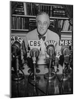 President Franklin D. Roosevelt, Broadcasting a Speech over the Radio from the White House-George Skadding-Mounted Photographic Print