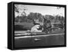 President Franklin D. Roosevelt Driving in His Convertible with His Dog Fala Through Hyde Park-George Skadding-Framed Stretched Canvas