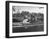 President Franklin D. Roosevelt Driving in His Convertible with His Dog Fala Through Hyde Park-George Skadding-Framed Photographic Print