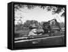 President Franklin D. Roosevelt Driving in His Convertible with His Dog Fala Through Hyde Park-null-Framed Stretched Canvas