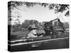 President Franklin D. Roosevelt Driving in His Convertible with His Dog Fala Through Hyde Park-null-Stretched Canvas
