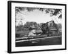 President Franklin D. Roosevelt Driving in His Convertible with His Dog Fala Through Hyde Park-null-Framed Photographic Print