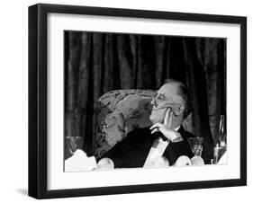 President Franklin D. Roosevelt Listening to Speeches During the Jackson Day Dinner-Thomas D^ Mcavoy-Framed Photographic Print