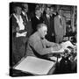 President Franklin D. Roosevelt, Signing the G.I. Bill-George Skadding-Stretched Canvas