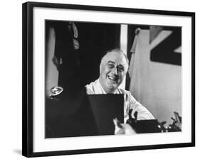 President Franklin D. Roosevelt Sitting at His Desk-null-Framed Photographic Print