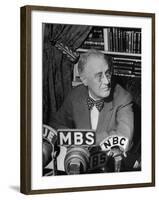 President Franklin D. Roosevelt Speaking on Pre Invasion Fireside Chat Radio Program-Marie Hansen-Framed Photographic Print