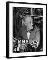 President Franklin D. Roosevelt Speaking on Pre Invasion Fireside Chat Radio Program-Marie Hansen-Framed Photographic Print