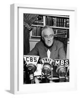 President Franklin D. Roosevelt Speaking on Pre-Invasion Fireside Chat Radio Program-null-Framed Photographic Print