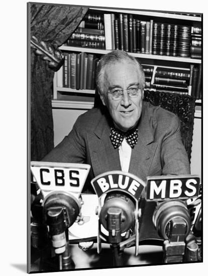 President Franklin D. Roosevelt Speaking on Pre-Invasion Fireside Chat Radio Program-null-Mounted Photographic Print