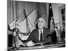 President Franklin D. Roosevelt, Speaking to the United States, 1940s-null-Mounted Photo