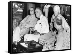 President Franklin Roosevelt at Pearl Harbor on June 11, 1944-null-Framed Stretched Canvas