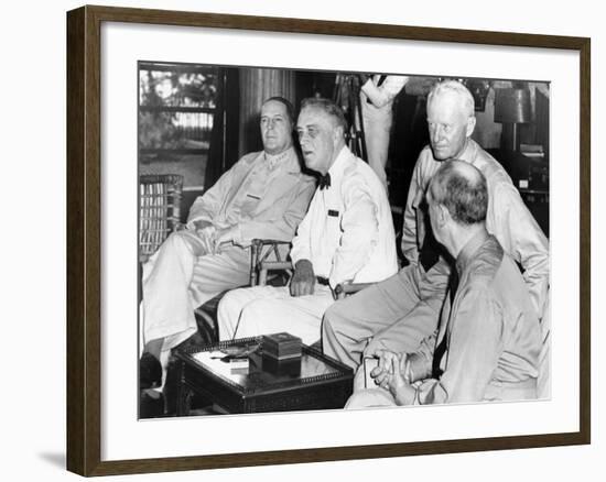 President Franklin Roosevelt at Pearl Harbor on June 11, 1944-null-Framed Photo