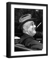 President Franklin Roosevelt, Debonair with His Cigarette Holder, 1939-null-Framed Photo