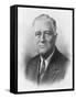 President Franklin Roosevelt in a Engraved Portrait by the Bureau of Printing and Engraving-null-Framed Stretched Canvas