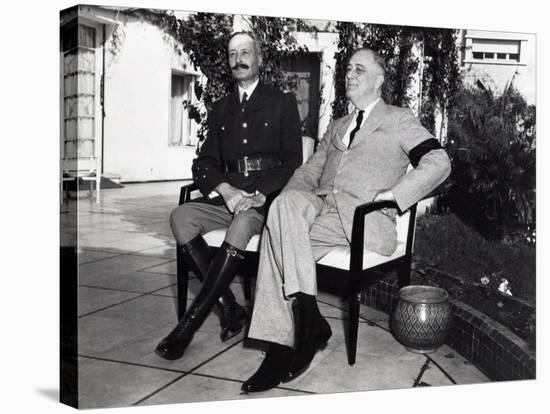 President Franklin Roosevelt Photographed with French General Henri Honore Giraud, Jan. 1943-null-Stretched Canvas