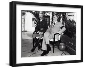 President Franklin Roosevelt Photographed with French General Henri Honore Giraud, Jan. 1943-null-Framed Photo