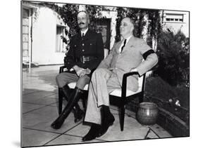 President Franklin Roosevelt Photographed with French General Henri Honore Giraud, Jan. 1943-null-Mounted Photo