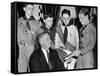 President Franklin Roosevelt Receives the Five-Millionth Copy of the Boy Scout Handbook-null-Framed Stretched Canvas