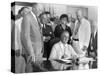 President Franklin Roosevelt Signs the Social Security Bill-null-Stretched Canvas