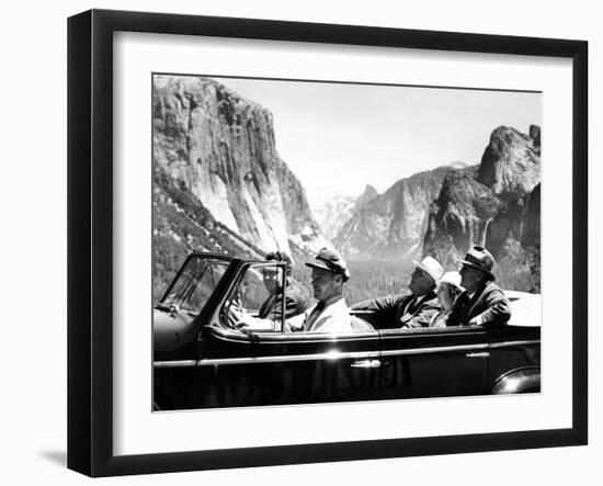 President Franklin Roosevelt Visiting Yosemite National Park-null-Framed Photo