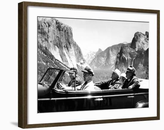 President Franklin Roosevelt Visiting Yosemite National Park-null-Framed Photo