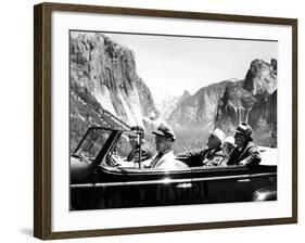 President Franklin Roosevelt Visiting Yosemite National Park-null-Framed Photo