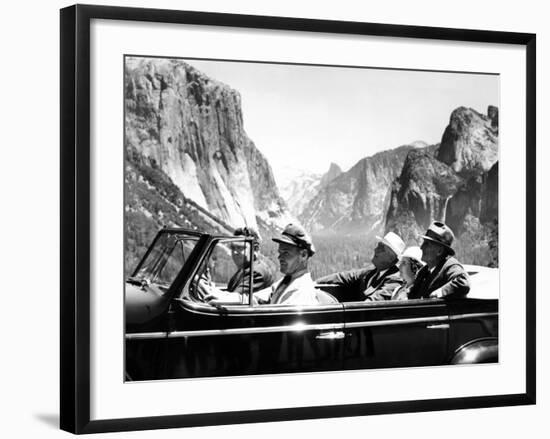 President Franklin Roosevelt Visiting Yosemite National Park-null-Framed Photo