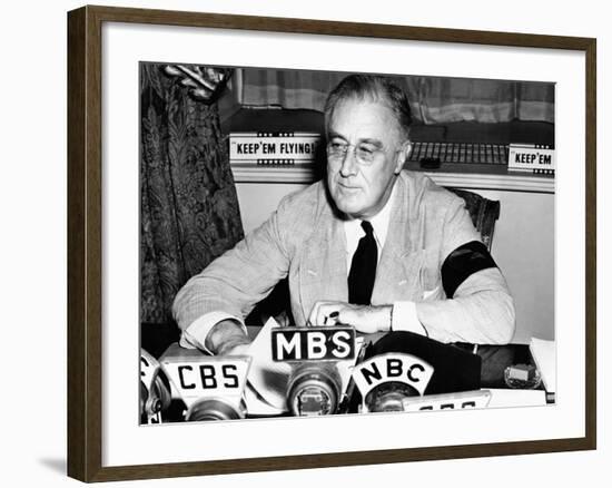 President Franklin Roosevelt Warns the Nation About German Provocations-null-Framed Photo