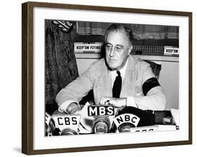 President Franklin Roosevelt Warns the Nation About German Provocations-null-Framed Photo