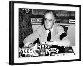 President Franklin Roosevelt Warns the Nation About German Provocations-null-Framed Photo