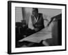 President Gamal Abdul Nasser at His Home Just after Port Said Invasion-null-Framed Photographic Print