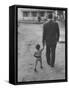 President Gamal Abdul Nasser at His Home with His Small Son Just after Port Said Invasion-Howard Sochurek-Framed Stretched Canvas