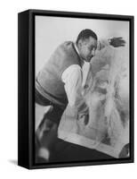 President Gamal Abdul Nasser Speaking with Officials at His Home Just after Port Said Invasion-null-Framed Stretched Canvas