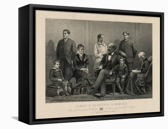 President Garfiled with His Family, 1881-Science Source-Framed Stretched Canvas