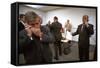 President George W. Bush and Senior Staff on Phones after Learning of the 9-11 Terrorist Attacks-null-Framed Stretched Canvas