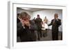 President George W. Bush and Senior Staff on Phones after Learning of the 9-11 Terrorist Attacks-null-Framed Photo