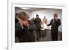 President George W. Bush and Senior Staff on Phones after Learning of the 9-11 Terrorist Attacks-null-Framed Photo