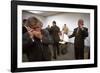 President George W. Bush and Senior Staff on Phones after Learning of the 9-11 Terrorist Attacks-null-Framed Photo