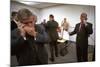President George W. Bush and Senior Staff on Phones after Learning of the 9-11 Terrorist Attacks-null-Mounted Photo