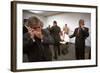 President George W. Bush and Senior Staff on Phones after Learning of the 9-11 Terrorist Attacks-null-Framed Photo