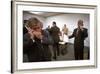 President George W. Bush and Senior Staff on Phones after Learning of the 9-11 Terrorist Attacks-null-Framed Photo