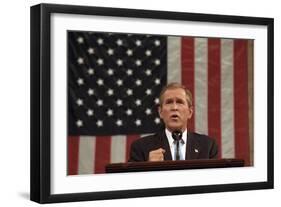 President George W. Bush Announced That 'Our War on Terror Begins with Al Qaeda-null-Framed Premium Photographic Print