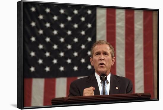 President George W. Bush Announced That 'Our War on Terror Begins with Al Qaeda-null-Framed Photo