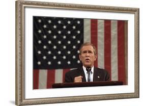 President George W. Bush Announced That 'Our War on Terror Begins with Al Qaeda-null-Framed Photo