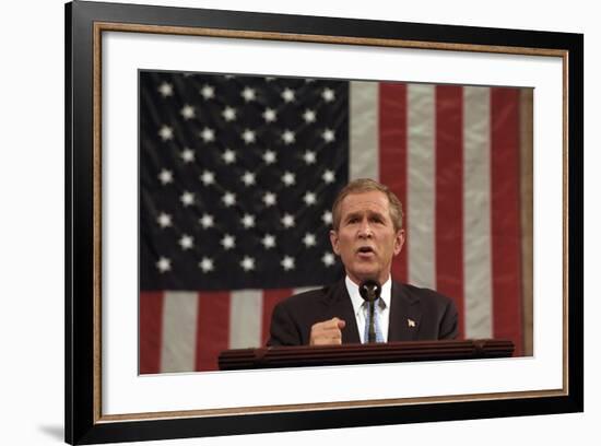 President George W. Bush Announced That 'Our War on Terror Begins with Al Qaeda-null-Framed Photo